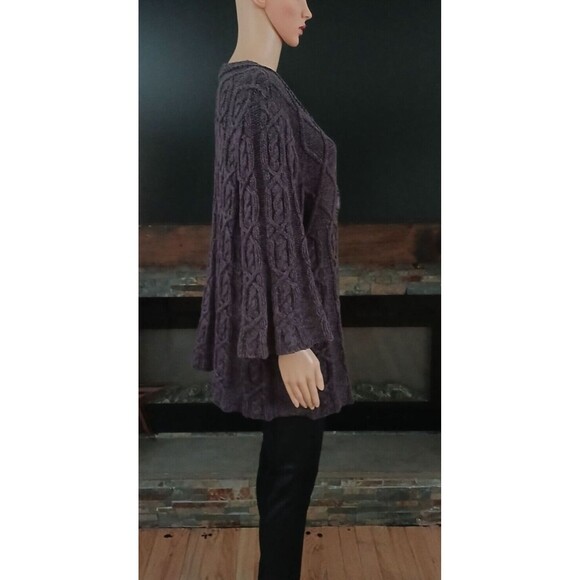 Jillian Nicole Knit Sweater 1X Bulky Casual Cardigan Cable Charcoal Snap Buttons - Picture 3 of 7